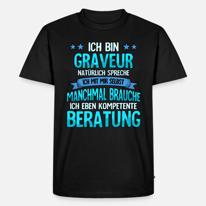 Graveur - Männer Premium Bio T-Shirt - Schwarz