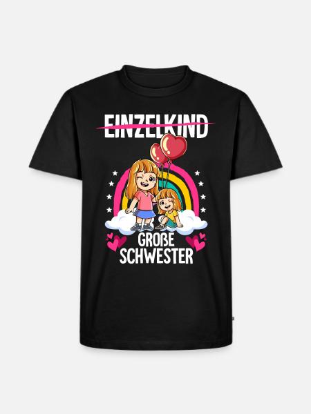 Ich werde Große Schwester Mädchen - Männer Premium Bio T-Shirt - Schwarz