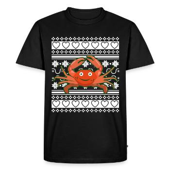 Pull de Noël moche Tshirt Crabe de Noël - T-shirt Premium bio Homme - noir - Devant - Nico (187cm)