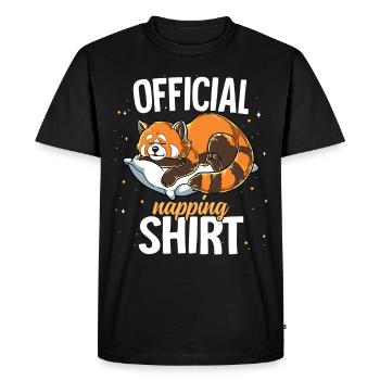 Panda rouge endormi Sieste officielle - T-shirt Premium bio Homme - noir - Devant - Nico (187cm)
