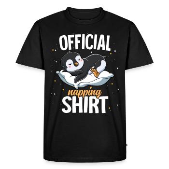 Sleeping Penguin Official Napping - Men's Premium Organic T-Shirt - black - Front - Nico (187cm)