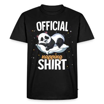 Panda endormi Sieste officielle - T-shirt Premium bio Homme - noir - Devant - Nico (187cm)