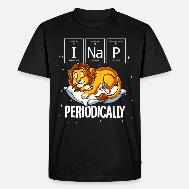 Schlaflöwe Ich schlafe regelmäßig - Männer Premium Bio T-Shirt - Schwarz