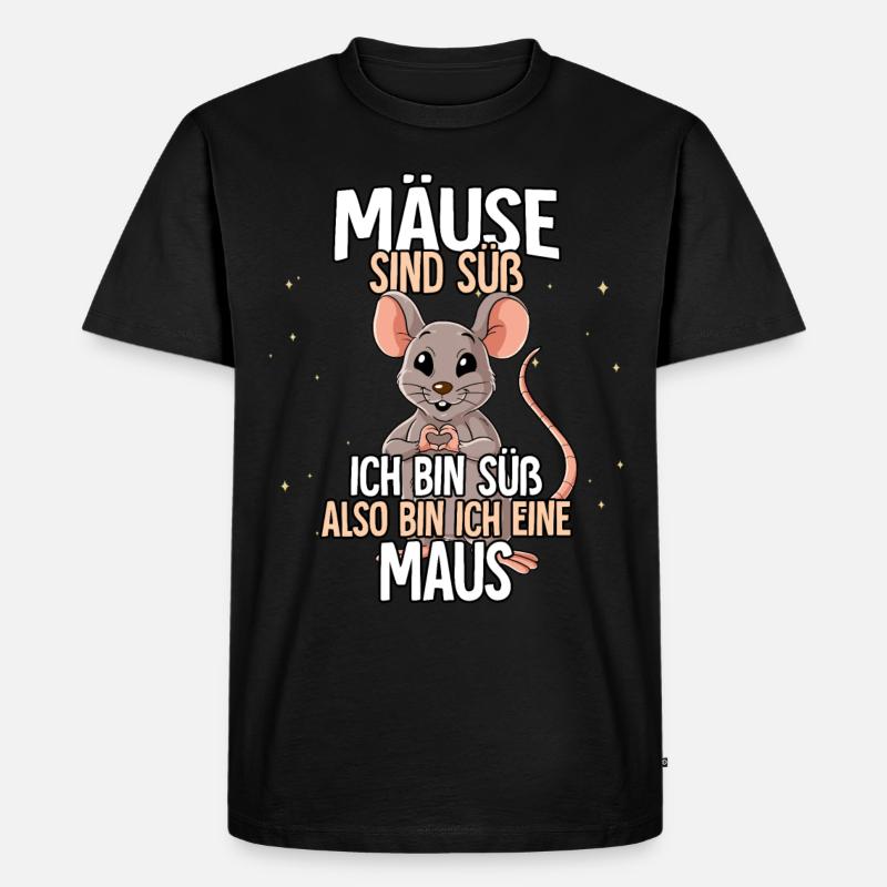 Mäuse Sind Süß Maus - Männer Premium Bio T-Shirt - Schwarz