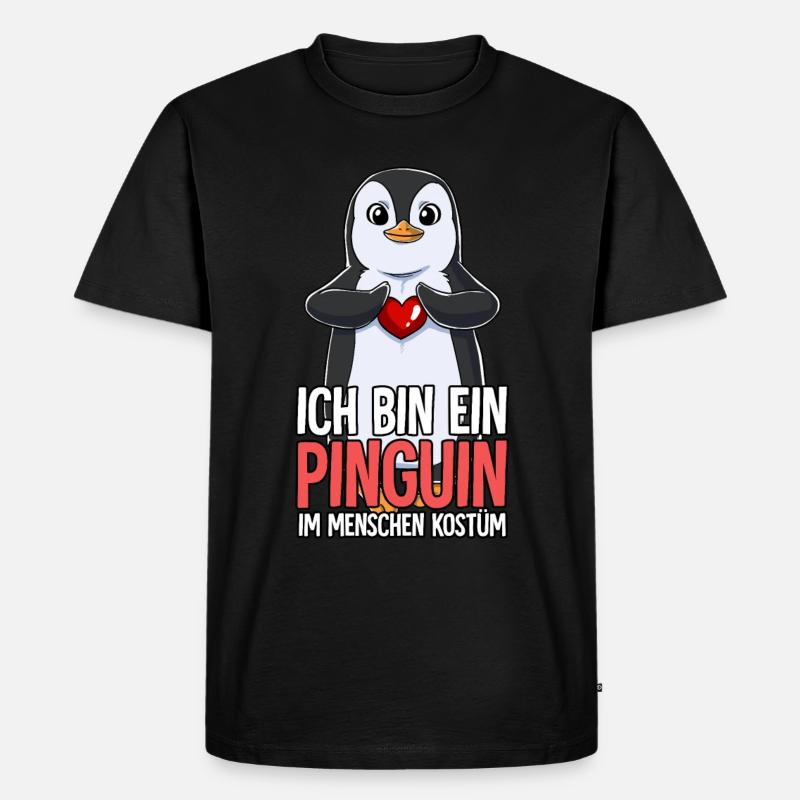 Ich Bin Ein Pinguin - Männer Premium Bio T-Shirt - Schwarz