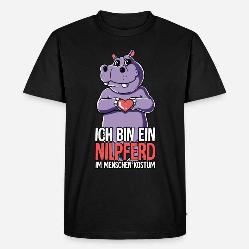 Ich Bin Ein Nilpferd - Männer Premium Bio T-Shirt - Schwarz
