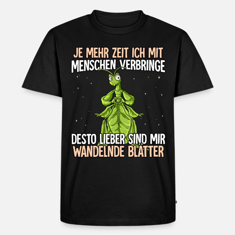 Wandelndes Blatt - Männer Premium Bio T-Shirt - Schwarz