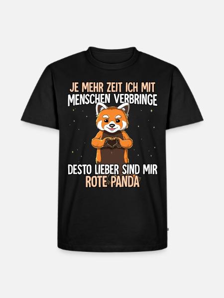 Roter Panda - Männer Premium Bio T-Shirt - Schwarz
