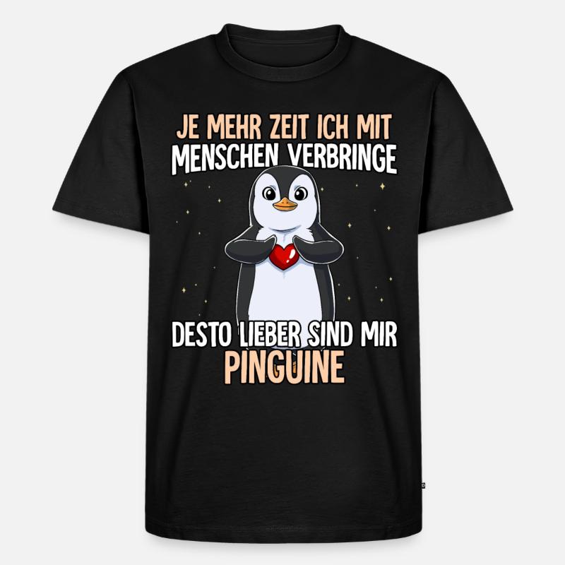 Pinguin - Männer Premium Bio T-Shirt - Schwarz