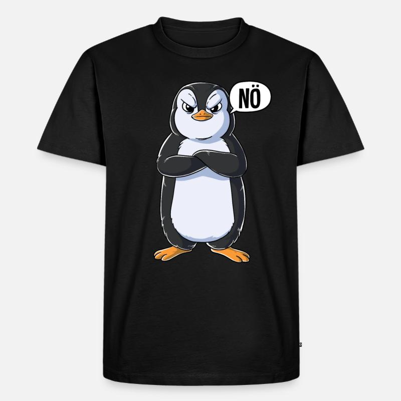 Pinguin Nö - Männer Premium Bio T-Shirt - Schwarz