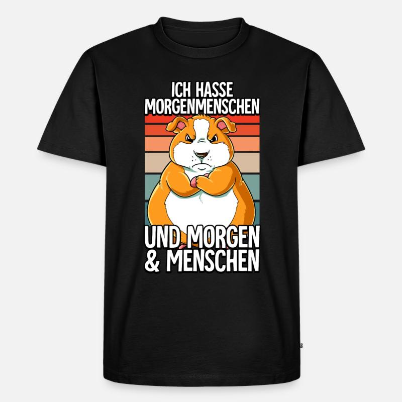 Ich Hasse Morgenmenschen Hamster - Männer Premium Bio T-Shirt - Schwarz