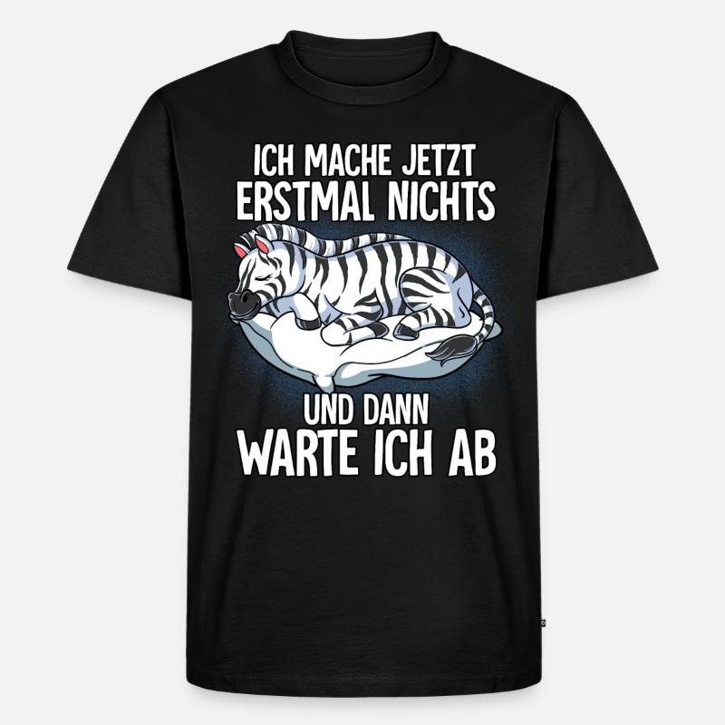 Langschläfer Zebra Müde Schlaf - Männer Premium Bio T-Shirt - Schwarz