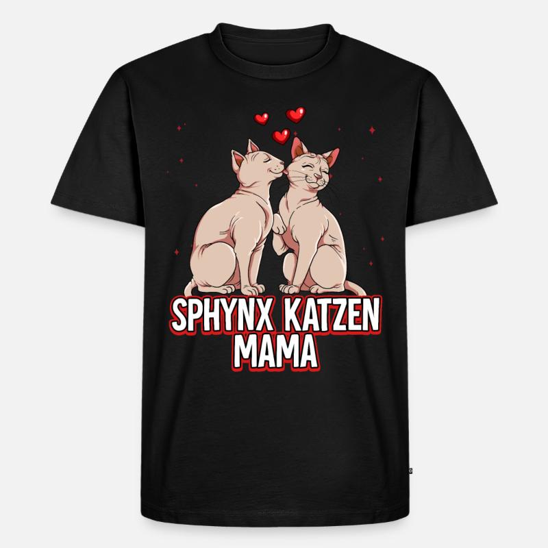 Sphynx Katzen Mama - Männer Premium Bio T-Shirt - Schwarz