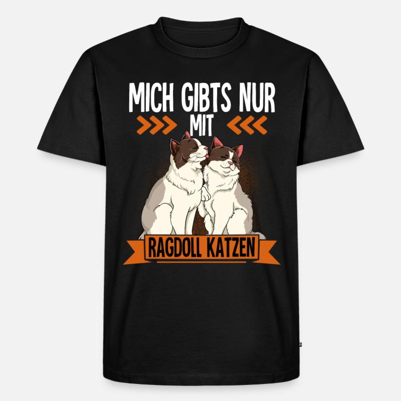 Ragdoll Katze - Männer Premium Bio T-Shirt - Schwarz