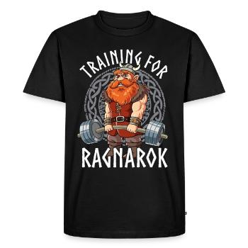 Viking Ragnarök Bodybuilding Fitness Gym - Men's Premium Organic T-Shirt - black - Front - Nico (187cm)