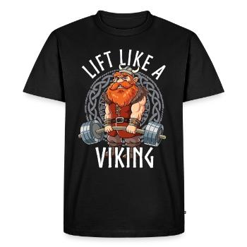 Viking Ragnarök Bodybuilding Fitness Gym - Men's Premium Organic T-Shirt - black - Front - Nico (187cm)