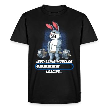 Rabbit Muscle Building Bodybuilding Fitness Gym - Men's Premium Organic T-Shirt - black - Front - Nico (187cm)