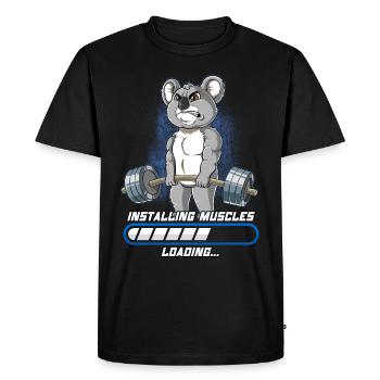 Koala Muscle Building Bodybuilding Fitness Gym - Men's Premium Organic T-Shirt - black - Front - Nico (187cm)
