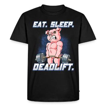 Pig Bodybuilding Fitness Gym Soulevé de terre - T-shirt Premium bio Homme - noir - Devant - Nico (187cm)