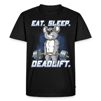 Koala Bodybuilding Fitness Gym Soulevé de terre - T-shirt Premium bio Homme - noir - Devant - Nico (187cm)