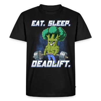 Broccoli Bodybuilding Fitness Gym Deadlift - Men's Premium Organic T-Shirt - black - Front - Nico (187cm)