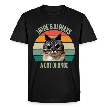 Il y a une chance d’avoir un chat - T-shirt Premium bio Homme - noir - Devant - Nico (187cm)