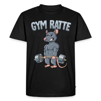 Gym Rat Bodybuilding Fitness Gym - Men's Premium Organic T-Shirt - black - Front - Nico (187cm)