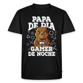 Day Dad Gamer Night Father's Day - Men's Premium Organic T-Shirt - black - Front - Nico (187cm)