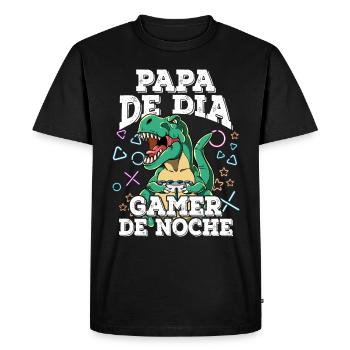 Day Dad Gamer Night Father's Day - Men's Premium Organic T-Shirt - black - Front - Nico (187cm)