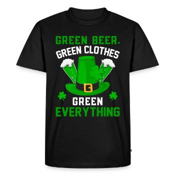 Fête de la Saint-Patrick Irlandais Tout vert Fête de la Saint-Patrick - T-shirt Premium bio Homme - noir - Devant - Nico (187cm)