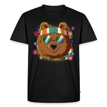 60s 70s Costume Groovy Hippie - Men's Premium Organic T-Shirt - black - Front - Nico (187cm)