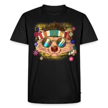 60s 70s Costume Groovy Hippie - Men's Premium Organic T-Shirt - black - Front - Nico (187cm)