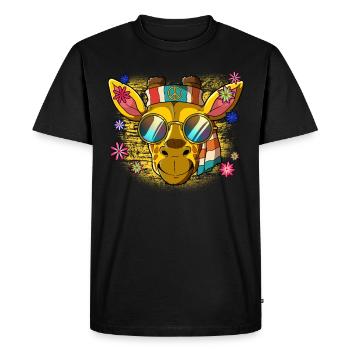 60s 70s Costume Groovy Hippie - Men's Premium Organic T-Shirt - black - Front - Nico (187cm)