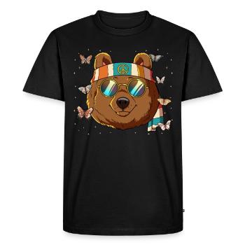 60s 70s Costume Groovy Hippie - T-shirt Premium bio Homme - noir - Devant - Nico (187cm)