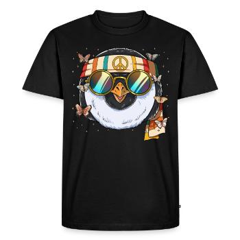 60s 70s Costume Groovy Hippie - T-shirt Premium bio Homme - noir - Devant - Nico (187cm)