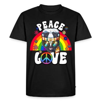 60s 70s Costume Peace Love Hippie - T-shirt Premium bio Homme - noir - Devant - Nico (187cm)