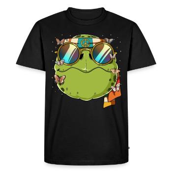 60s 70s Costume Groovy Hippie - T-shirt Premium bio Homme - noir - Devant - Nico (187cm)