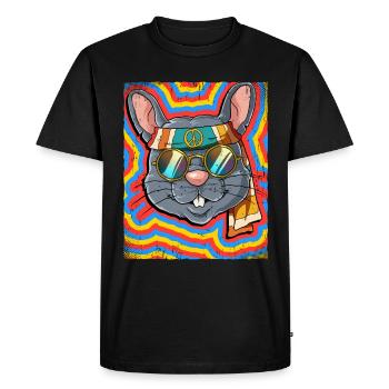 Hippie Rat Psychédélique Trippy - T-shirt Premium bio Homme - noir - Devant - Nico (187cm)