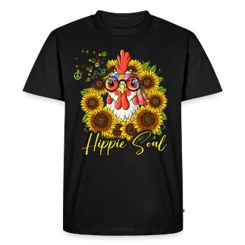 60s 70s Costume Hippie Soul - Men's Premium Organic T-Shirt - black - Front - Nico (187cm)