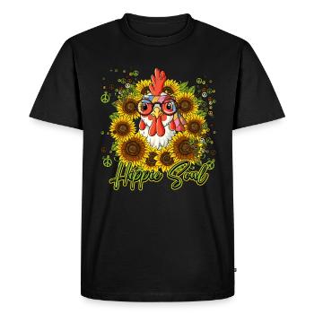 60s 70s Costume Hippie Soul - Men's Premium Organic T-Shirt - black - Front - Nico (187cm)