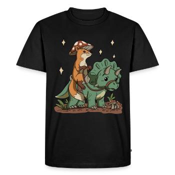 Cottagecore Fox - Men's Premium Organic T-Shirt - black - Front - Nico (187cm)