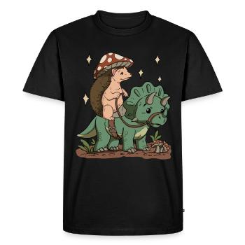 Hérisson Cottagecore - T-shirt Premium bio Homme - noir - Devant - Nico (187cm)
