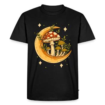 Cottagecore Moon Mushroom - Men's Premium Organic T-Shirt - black - Front - Nico (187cm)