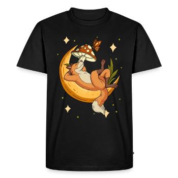 Cottagecore Fox - Men's Premium Organic T-Shirt - black - Front - Nico (187cm)