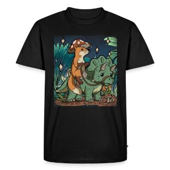 Cottagecore Fox - Men's Premium Organic T-Shirt - black - Front - Nico (187cm)