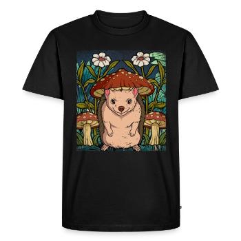Hérisson Cottagecore - T-shirt Premium bio Homme - noir - Devant - Nico (187cm)