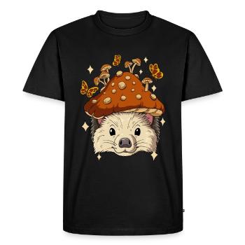 Hérisson Cottagecore - T-shirt Premium bio Homme - noir - Devant - Nico (187cm)
