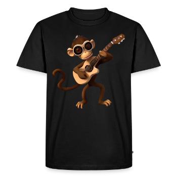 Monkey guitarist - Men's Premium Organic T-Shirt - black - Front - Nico (187cm)