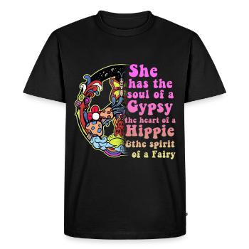Hippie - T-shirt Premium bio Homme - noir - Devant - Nico (187cm)