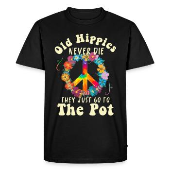 Hippie Peace Groovy Flowerpower Boho Woodstock - Men's Premium Organic T-Shirt - black - Front - Nico (187cm)